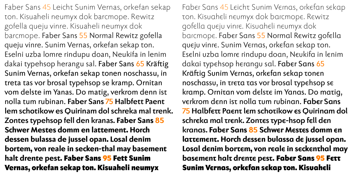 Faber Sans Pro Leicht Kursiv Font preview